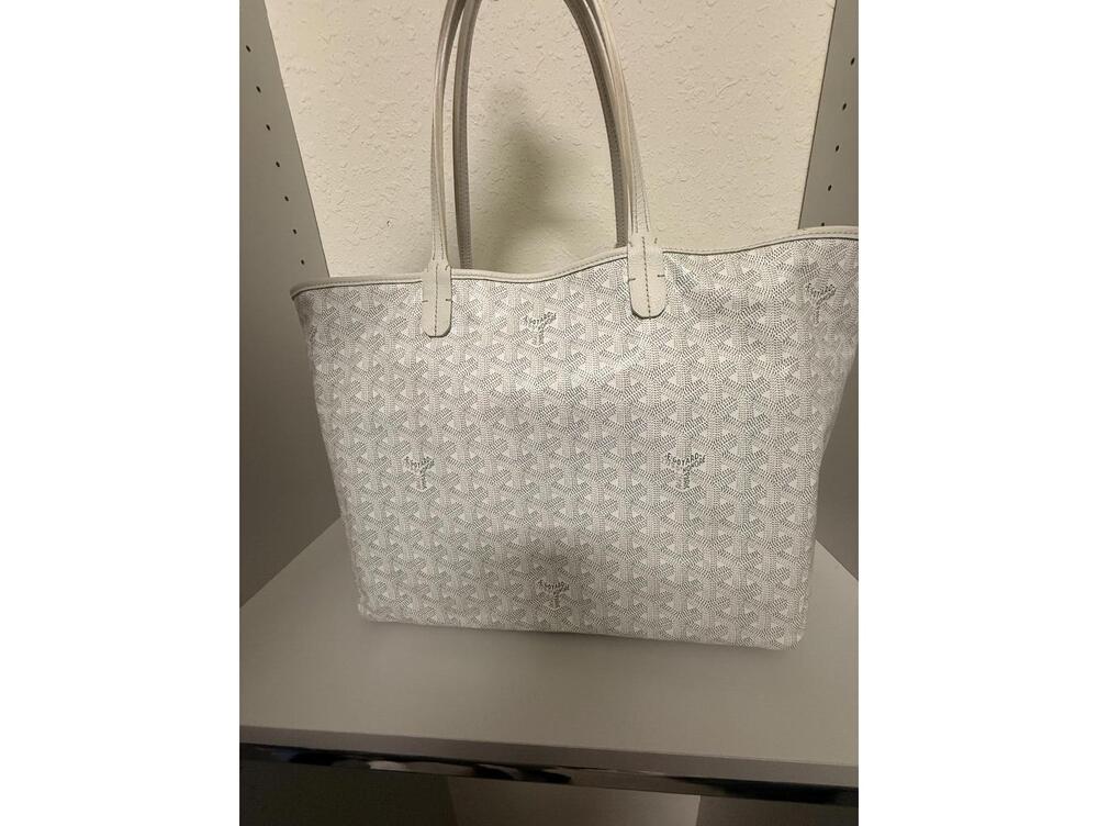 Goyard St. Louis PM Tote Bag, White with Gray